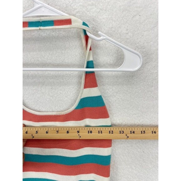 Babaton Sculpt Knit Halter Dress Women’s Size S Turquoise Stripe Backless - Picture 2 of 9